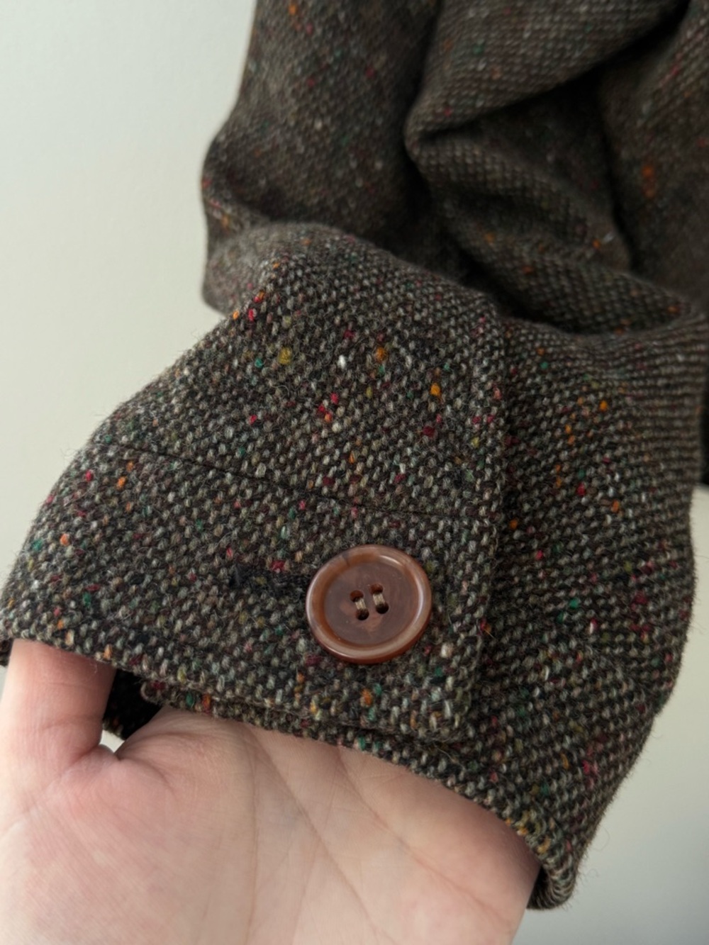Vintage Peter James Men's XL Brown Wool Cashmere Zip-Up Jacket Sweater Luxury - Picture 12 of 16